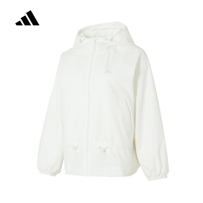 adidas阿迪达斯连帽外套女26春户外梭织夹克KS2807 KS2808 KS2809