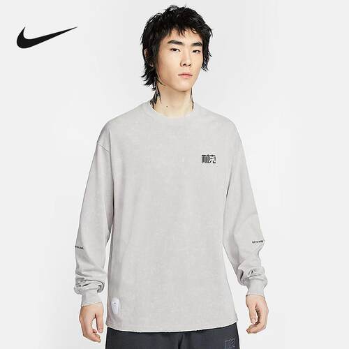 Nike耐克长袖T恤男2024冬季新款纯棉打底衫宽松套头衫HQ0893-014