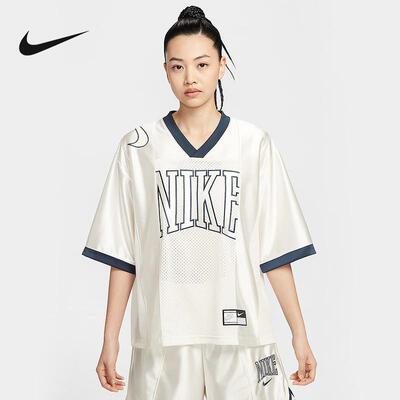 Nike耐克短袖女25夏新款宽松印花网眼透气速干运动T恤HJ0281-133