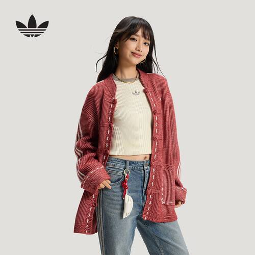 阿迪达斯三叶草外套男女春节新中式毛线夹克KR5064 KT3852 KR5065