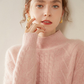 女软糯亲肤山羊绒毛衣打底衫 2024秋冬款 重磅三股加厚半高领羊绒衫