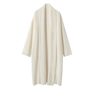 女秋冬款 针织开衫 毛衣 慵懒风翻领山羊绒女大长款 气质高级感法式