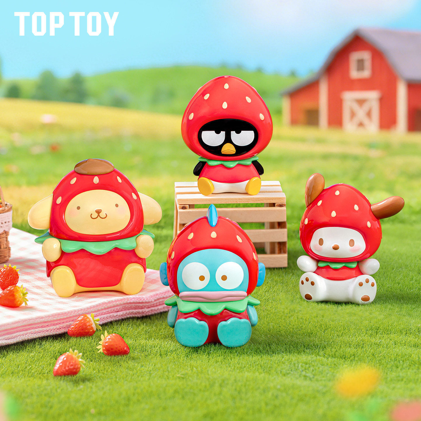TOPTOY三丽鸥家族草莓糖系列MINI挂件盲盒可爱萌粒背包挂饰礼物
