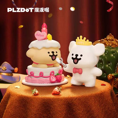PLZDOT官方线条小狗幸福瞬间盲盒公仔手办可爱摆件女生生日礼物