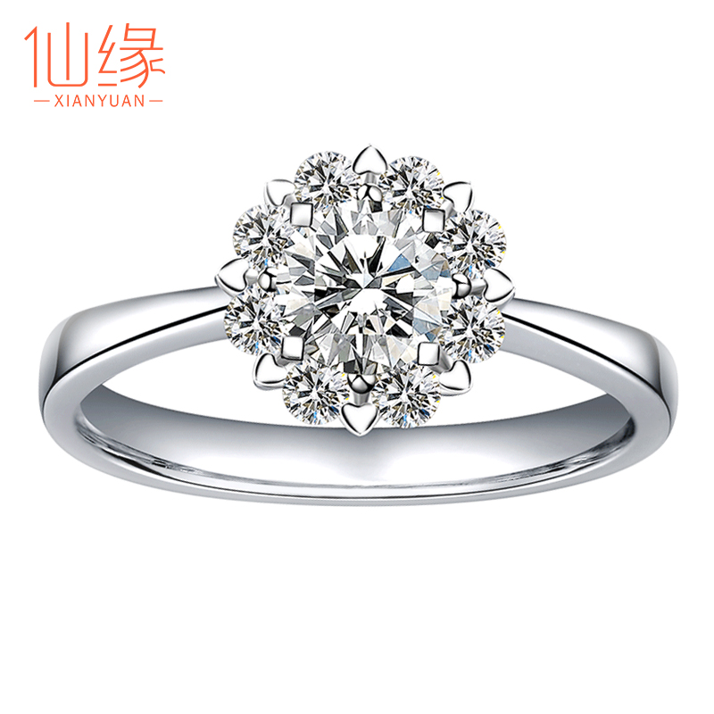 一克拉鉆戒女求婚50分鉆石戒指結婚鉑金訂婚18k白金婚戒群鑲1正品