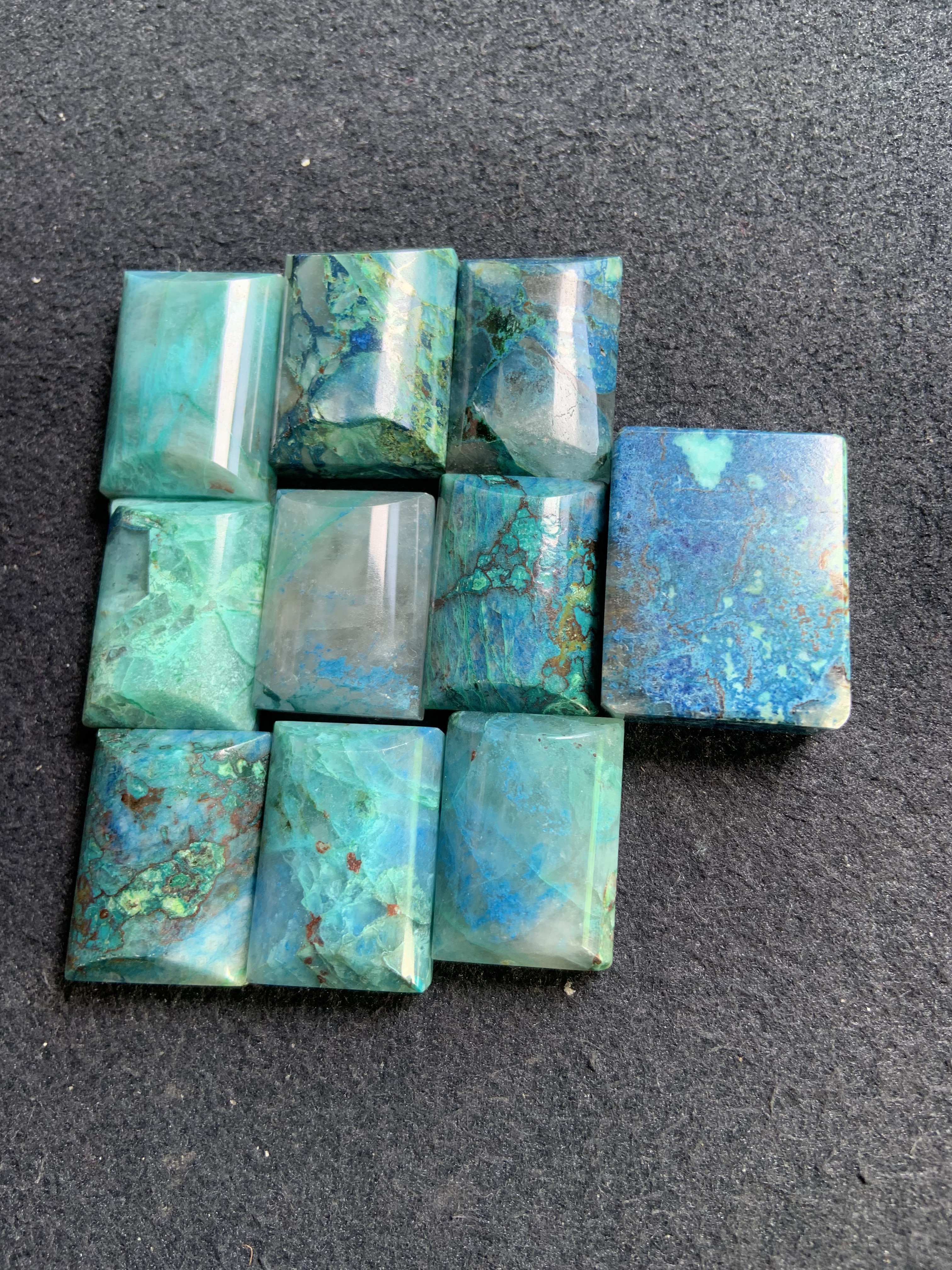 凤凰石硅孔雀石方牌
