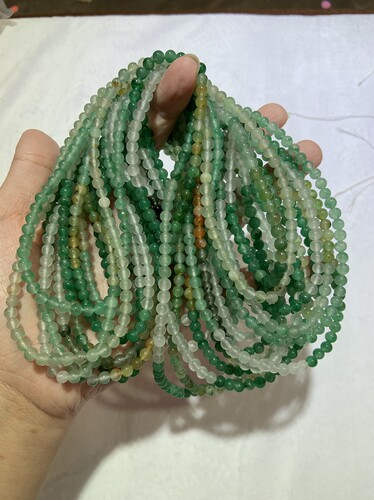 非洲翠独龙玉高冰飘花辣绿色黄加绿多宝渐变色4+多圈手串长链