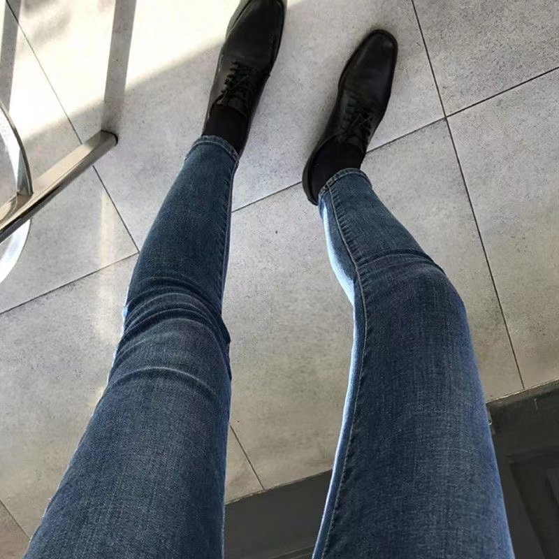 轻奢高级感复古蓝色修身牛仔裤男韩版显瘦潮流男士百搭小脚长裤子,男装,牛仔裤,淘宝优惠券,粉丝福利购,淘宝优惠卷