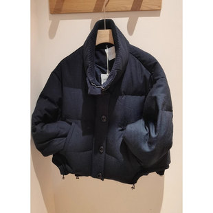 立领拼毛织羽绒服F42010Y01 25冬新款 1799 BSIEE本涩专柜正品 闪发
