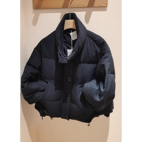 闪发~BSIEE本涩专柜正品25冬新款立领拼毛织羽绒服F42010Y01-1799