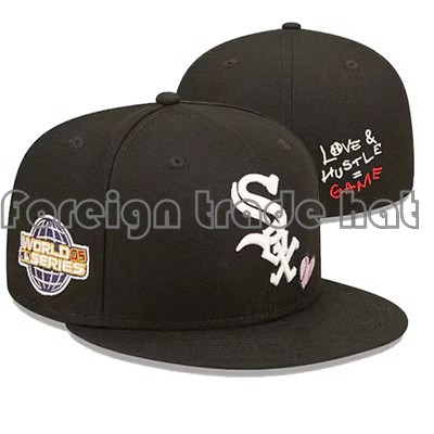 Hat Fully Enclosed Panel Hat Non-Adjustable Hip-Hop Street Dance Embroider Baseball Cap Backwards Size Hat Casual Flat Brim Hat