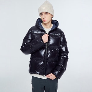 原单高尔夫男装冬季连帽保暖双面鹅绒外套运动轻盈golf两面羽绒服