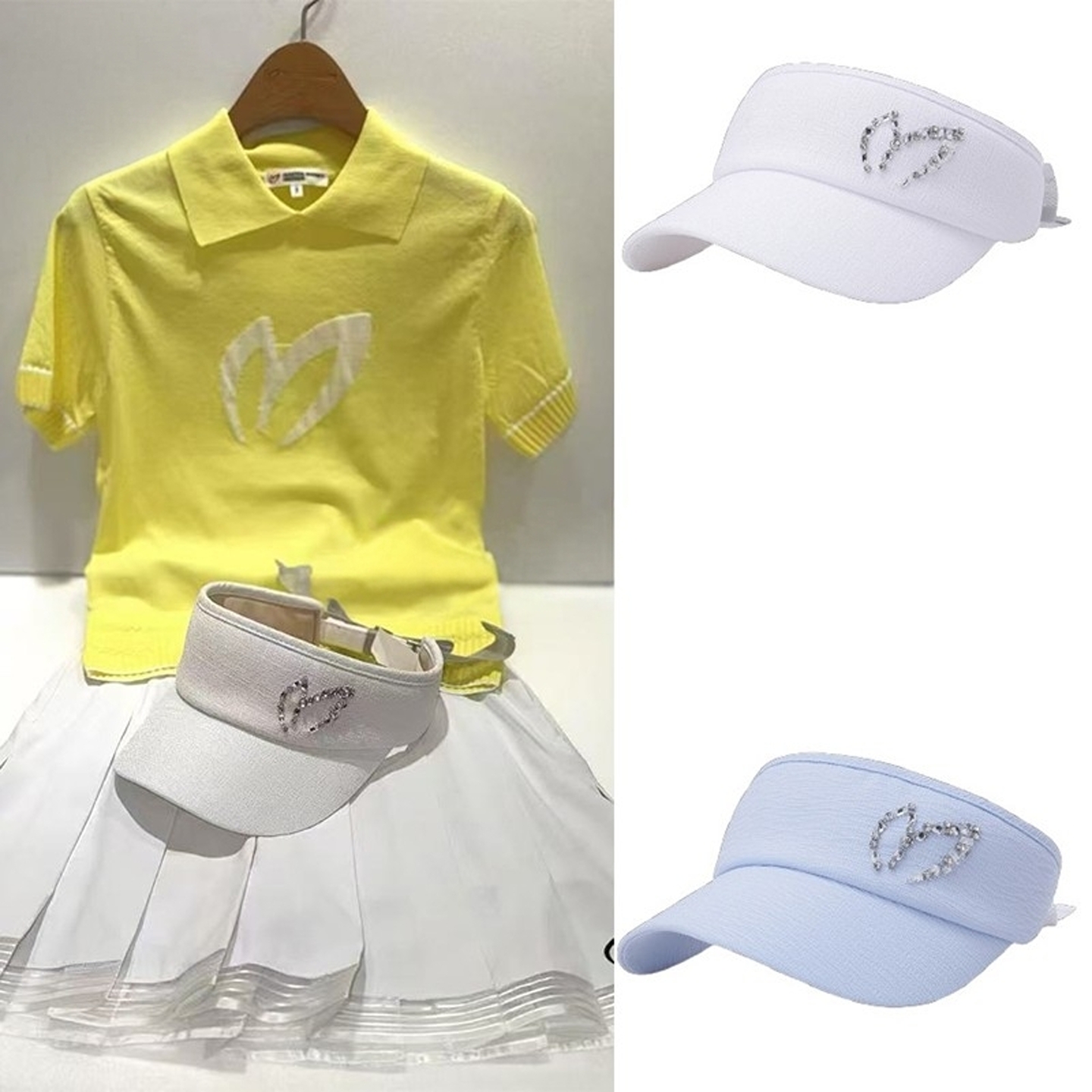 兔耳女款太阳帽遮阳帽golf无顶帽