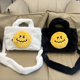 出口原单高尔夫女士毛绒包收纳包休闲运动手拎包golf手提包斜挎包