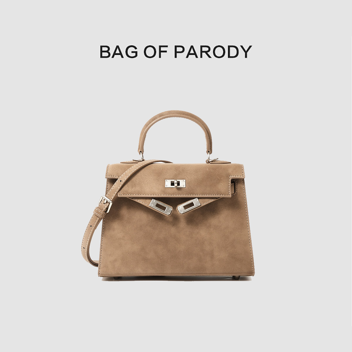 bag of parody 高级感牛皮凯莉女式包包2024新款单肩手提斜挎女包