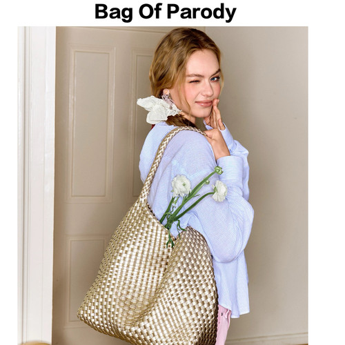 Bag of parody热巴同款通勤大容量包女包编织质感大容量托特包