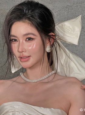 康康造型法式珍珠新娘耳环项链高级感婚纱礼服旗袍晨袍首饰配饰品