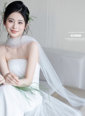 新娘纱巾长款围巾丝巾飘带脖纱披肩纱婚纱礼服晨袍写真旅拍配饰品