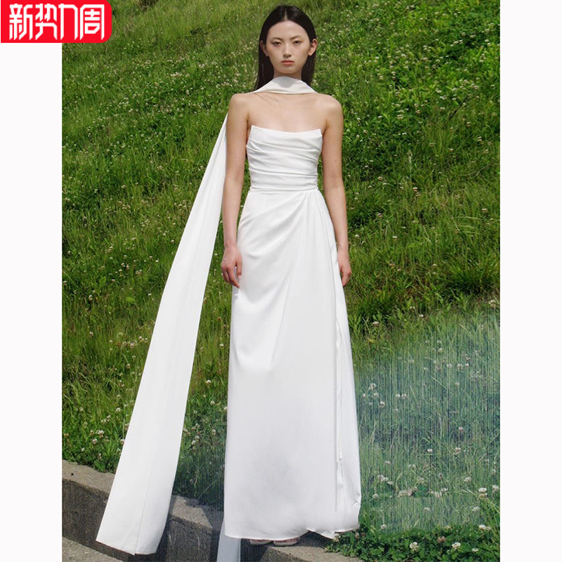 新娘丝巾飘带长款雪纺丝带围巾围脖纱披肩纱礼服晨袍旅拍照配饰品