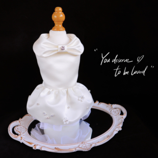 宠物狗狗婚纱礼服纸样 宠物结婚礼服diy材料包 狗白色婚礼礼服diy