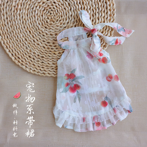 宠物夏款裙子纸样材料含视频教学