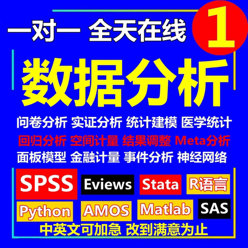 spss数据分析生信分析R代做医学meta统计处理stata计量模型python