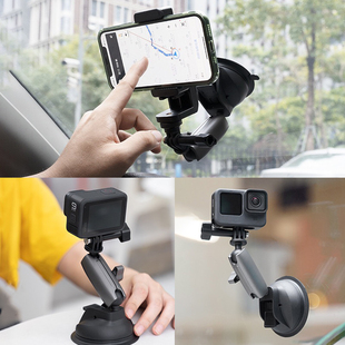 GoPro车载吸盘支架运动相机insta360手机中控玻璃大疆action配件