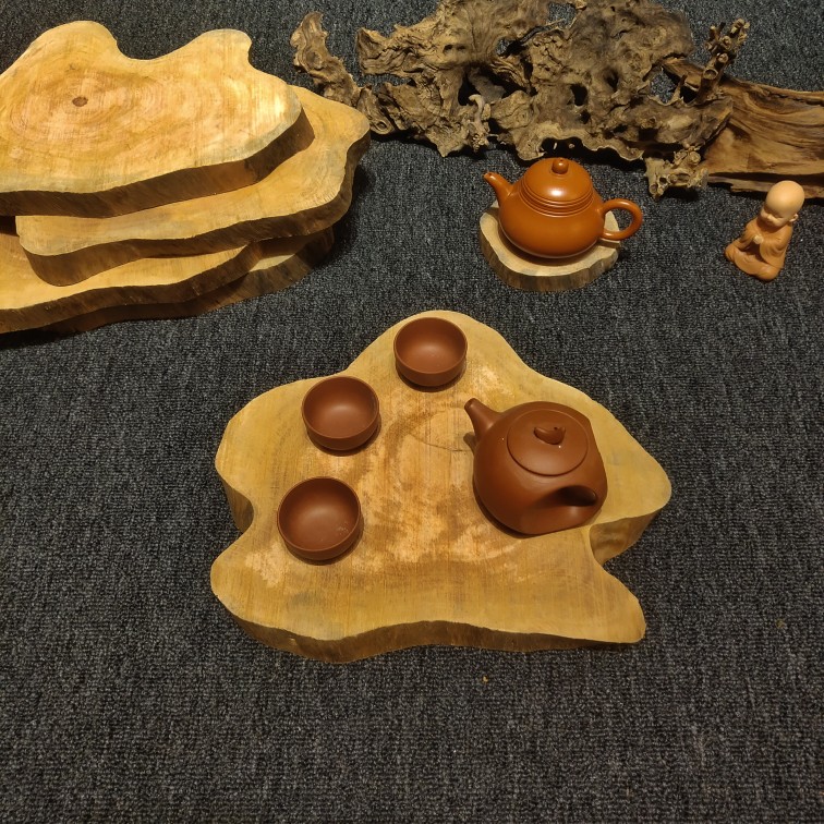 茶盘网红小型家用托盘排水式整块实木原木复古中式茶海干泡茶台