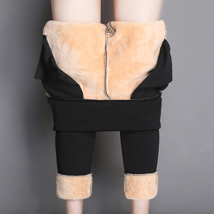 加绒加厚外穿高腰东北显瘦一体棉裤 女冬季 羊羔绒保暖打底裤 特厚款