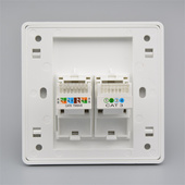 86型免打线六类电脑 电话插座 千兆网络网口带语音信息插座面板