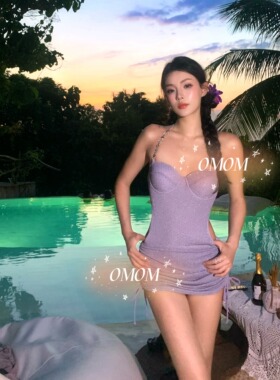 时尚气质连体泳衣钢托聚漏背性感修身温泉沙滩度假泳衣两件套4167