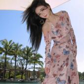 罩衫 OMOM2026春夏新款 性感比基尼三件套时尚 长裙沙滩度假泳衣4031