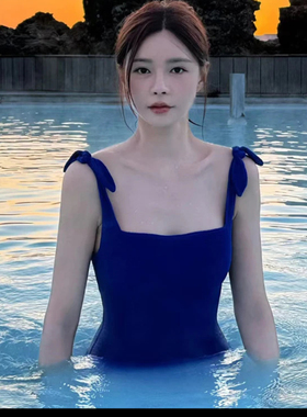 【沈梦辰同款】简约连体泳衣高级感显瘦温泉海边度假泳衣24114