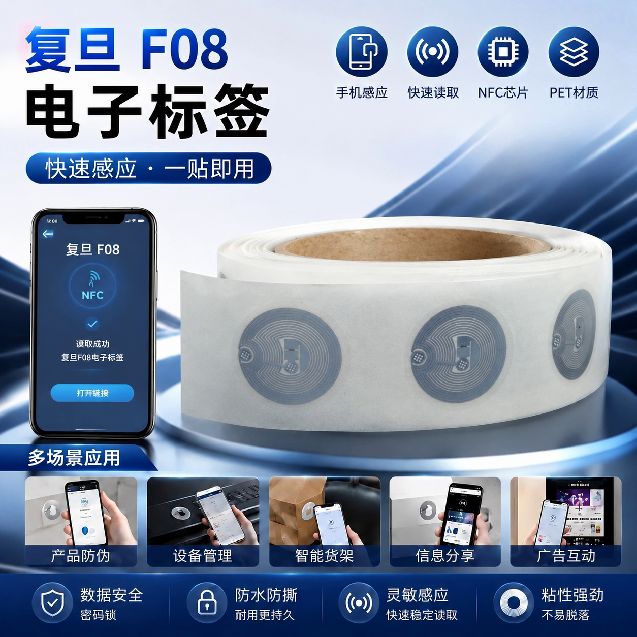 复旦F08/M1高频RFID电子标签图片
