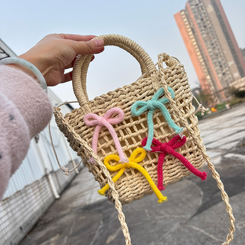 编织手提水桶包抽绳束口袋斜挎包单肩时尚度假风百搭草编包手机包,箱包皮具/热销女包/男包,通用款女包,淘宝优惠券,粉丝福利购,淘宝优惠卷