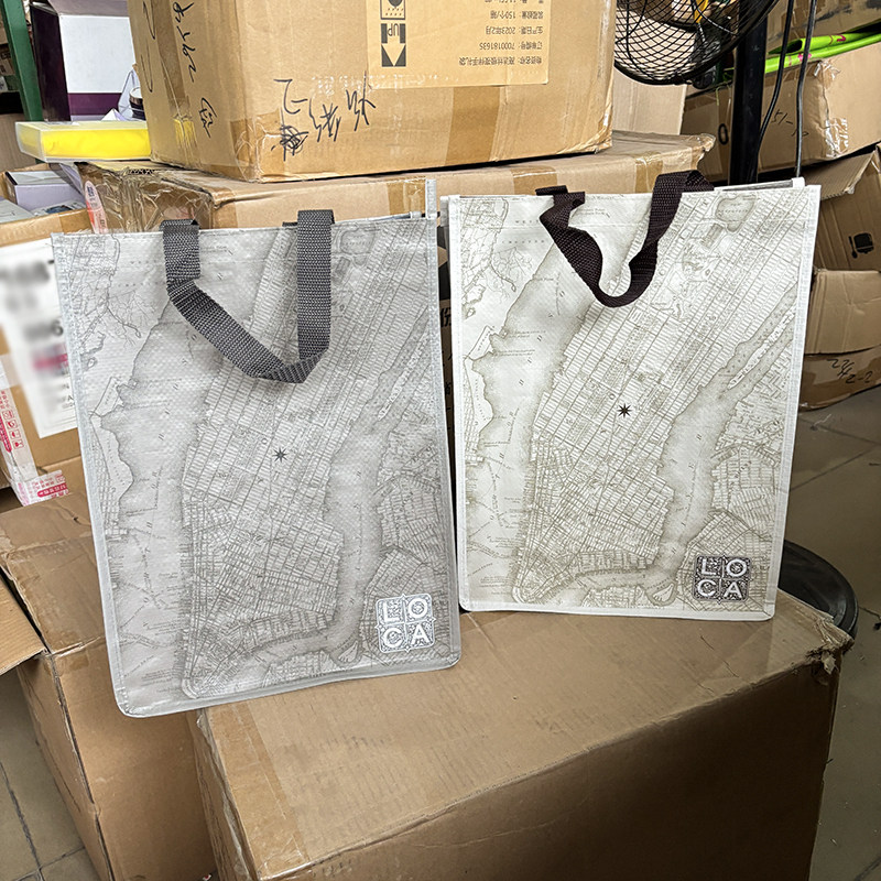 复古时尚逛街购物袋印花手提编织袋加厚结实环保袋服装店礼物收纳