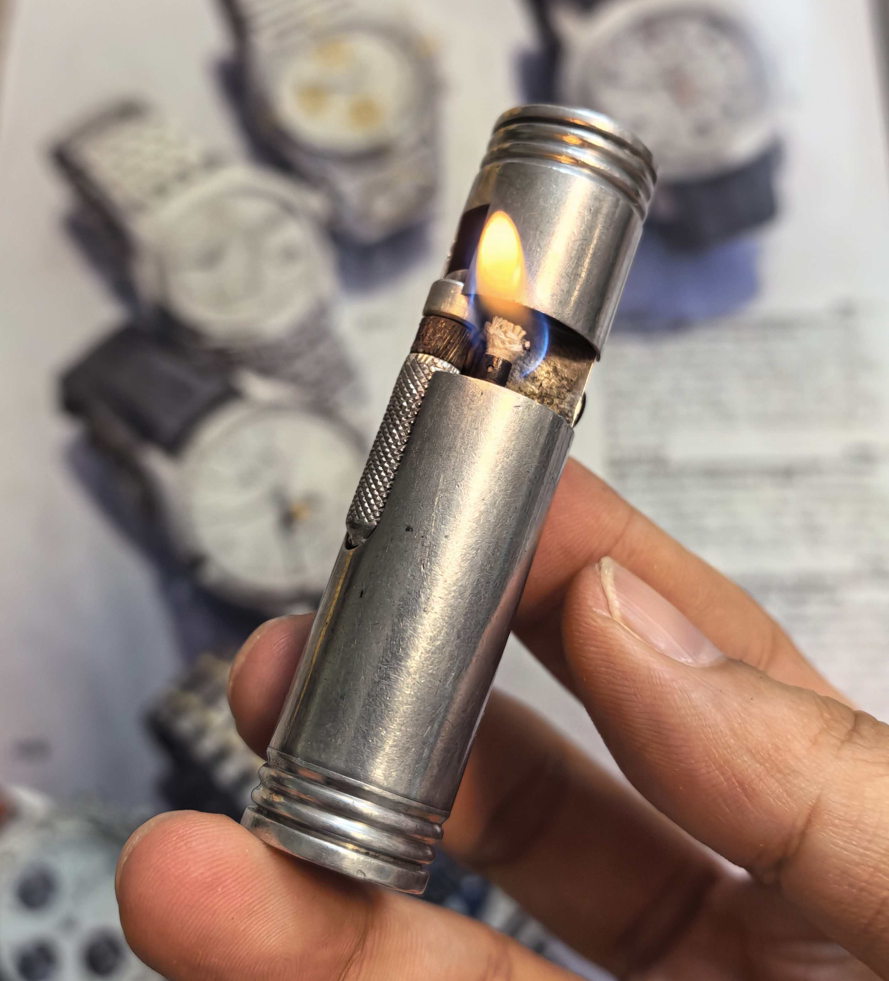 【经典机型名机】30年代法国名机弗拉米多纯铝烟斗两用煤油打火机