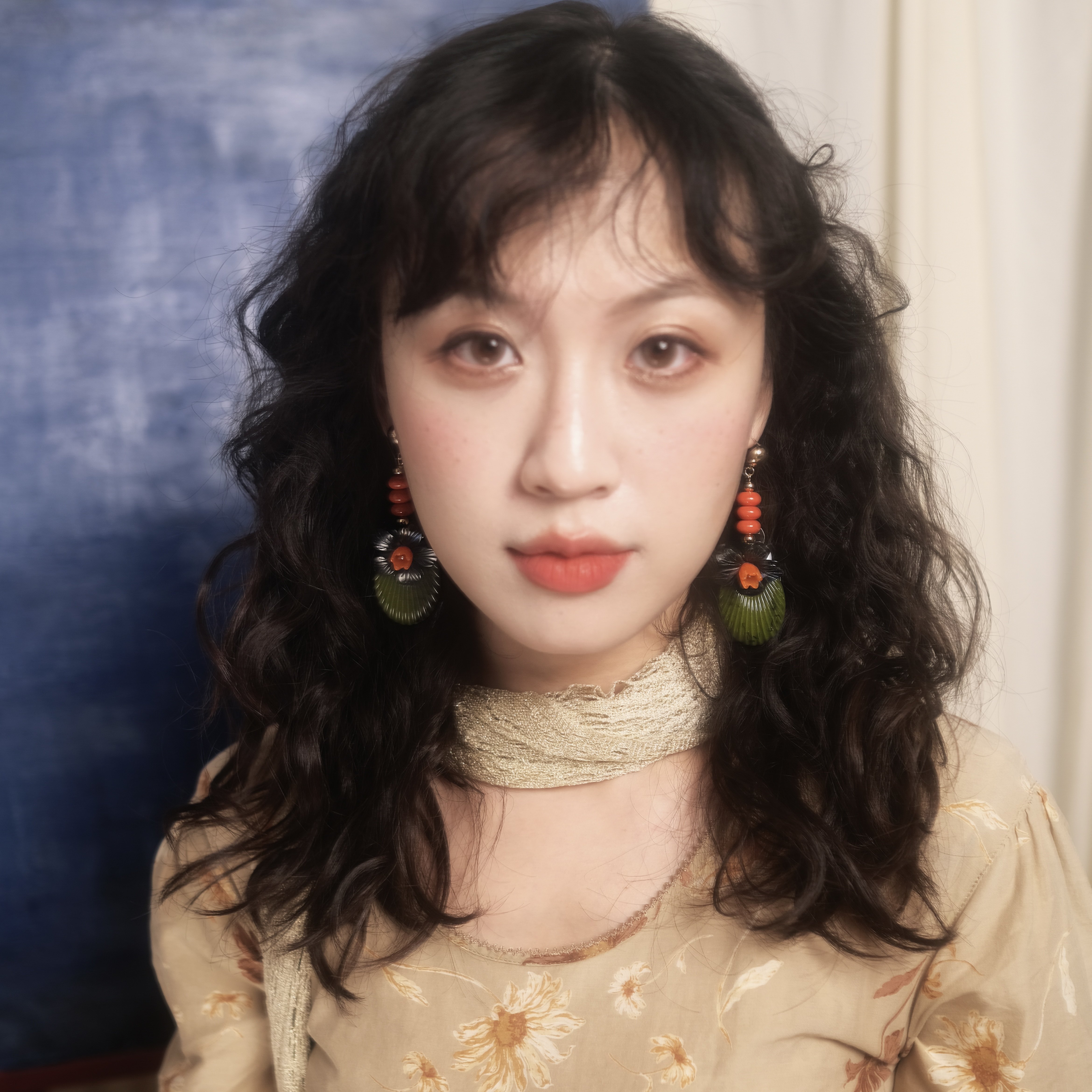BOMBCACA圣母的耳语系列 晚祷瓶花 原创艺术感椭圆花瓶秋冬耳环