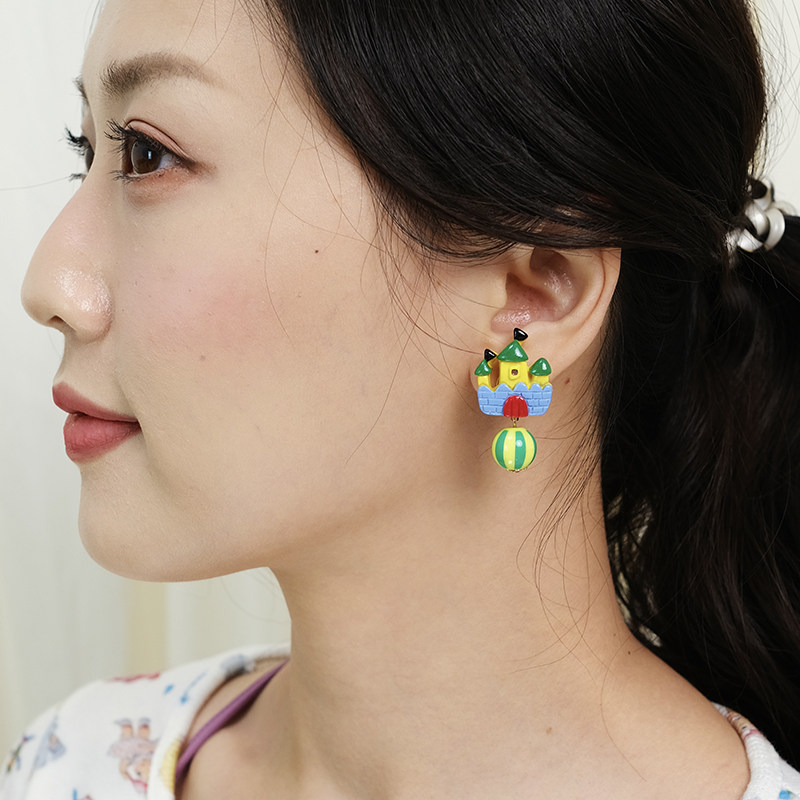 BOMBCACA童话小镇系列 音乐城堡 彩色多巴胺童话趣味耳环阻力耳夹,饰品/流行首饰/时尚饰品新,耳环,淘宝优惠券,粉丝福利购,淘宝优惠卷