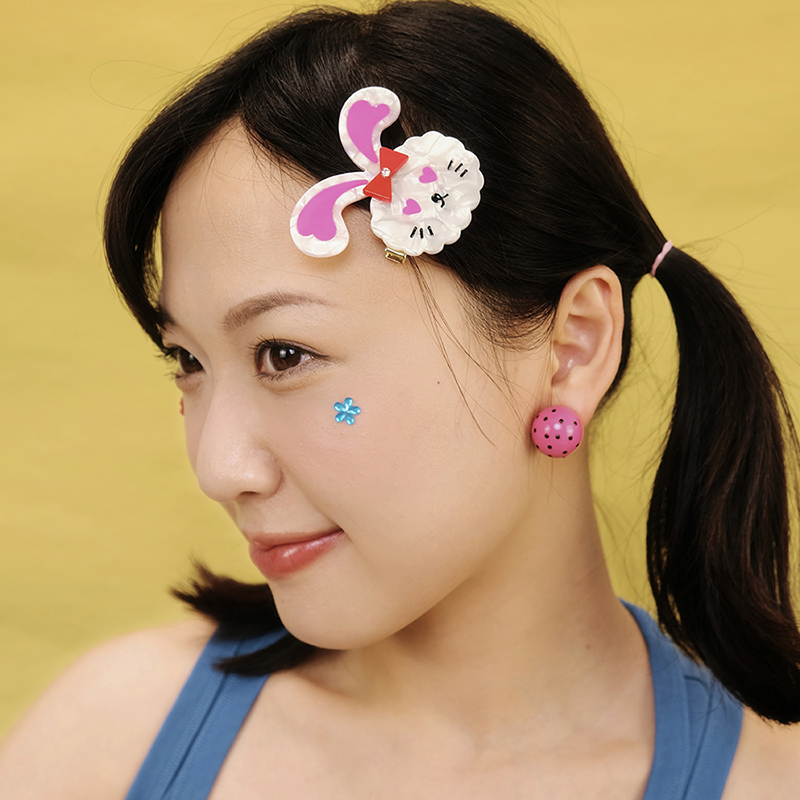 BOMBCACA玩具屋系列 童年小兔 原创设计卡通夸张动物发边夹鸭嘴夹