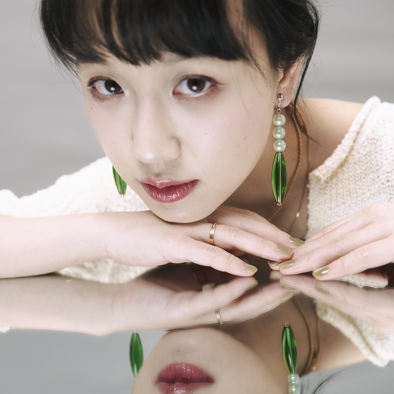 BOMBCACA失重温室系列 竹叶青 东方美人新中式复古气质旗袍耳环女