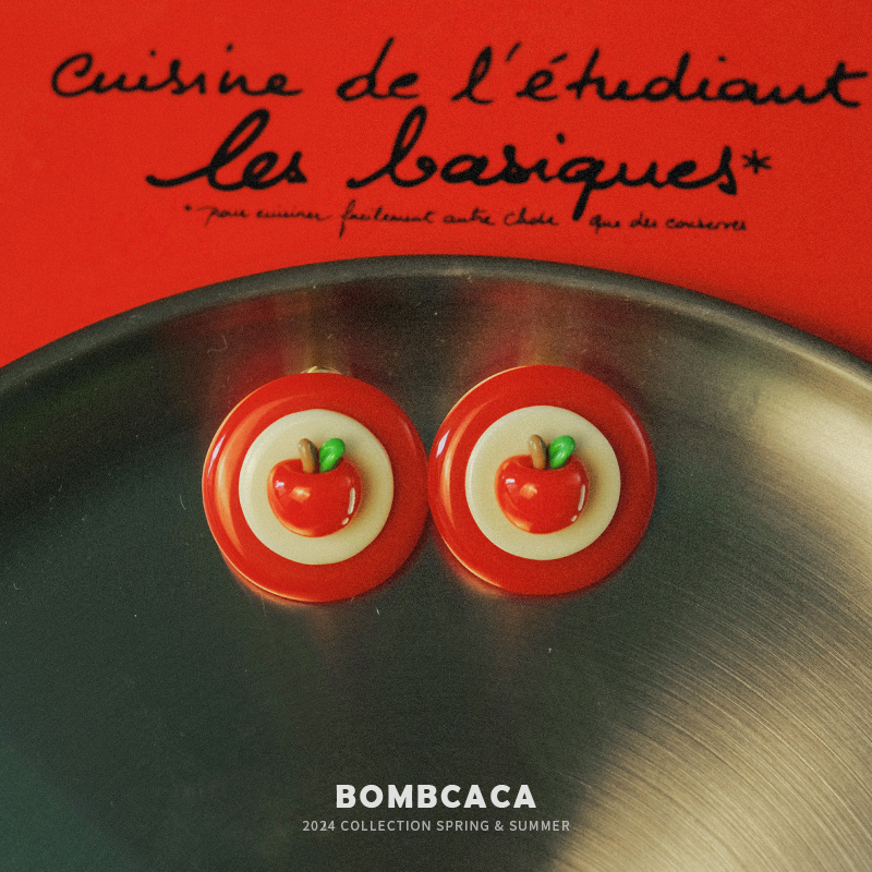 bombcaca给耳朵吃颗苹果少女耳环