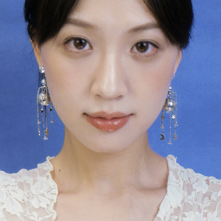 星月神話 BOMBCACA海島日記系列 銀色細線流蘇仙女仿珍珠耳環(huán)耳釘