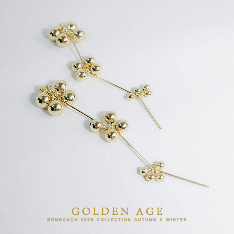 BOMBCACA黄金时代系列 伊卡洛斯之坠 原创金属线条感长款耳环女