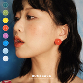 BOMBCACA彩球天天见果冻色系日常百搭款 圆鼓鼓小球半圆耳环耳钉女