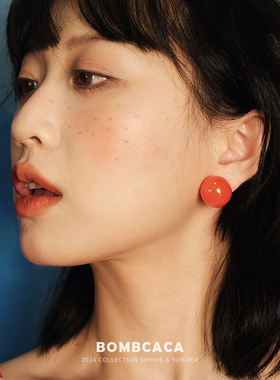 BOMBCACA彩球天天见果冻色系日常百搭款圆鼓鼓小球半圆耳环耳钉女