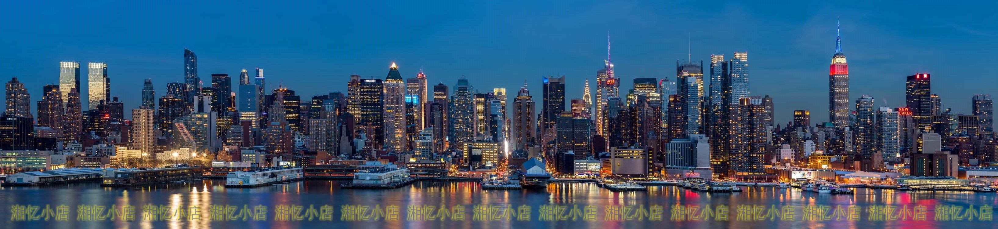 新款包邮印花DMC纯棉十字绣套件客厅卧室书房大幅 纽约夜景全图