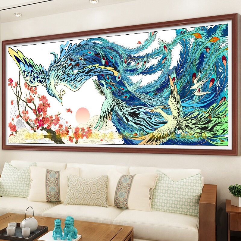印花纯棉套件客厅大幅风景十字绣