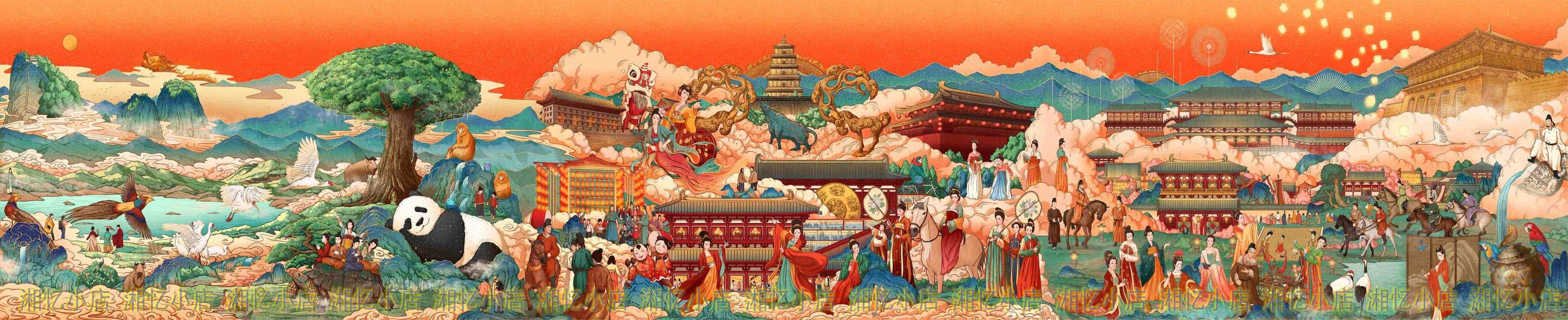 新款包邮印花DMC纯棉十字绣套件客厅卧室书房大幅 大唐朝夜晚全景