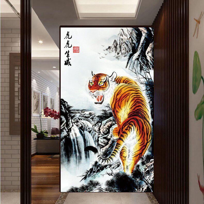 法国套件竖版办公室挂画十字绣